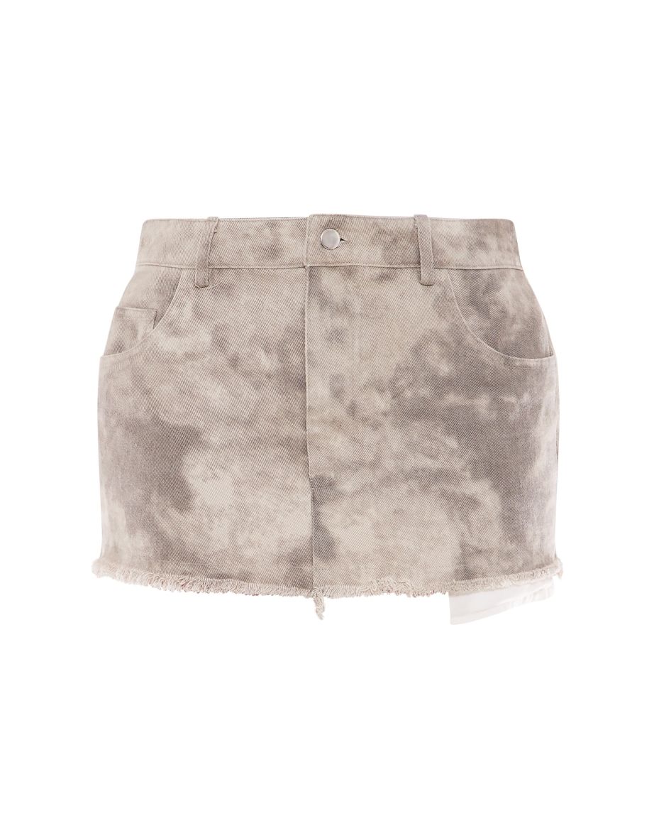 Grey Washed Twill Extreme Micro Mini Skirt - 5