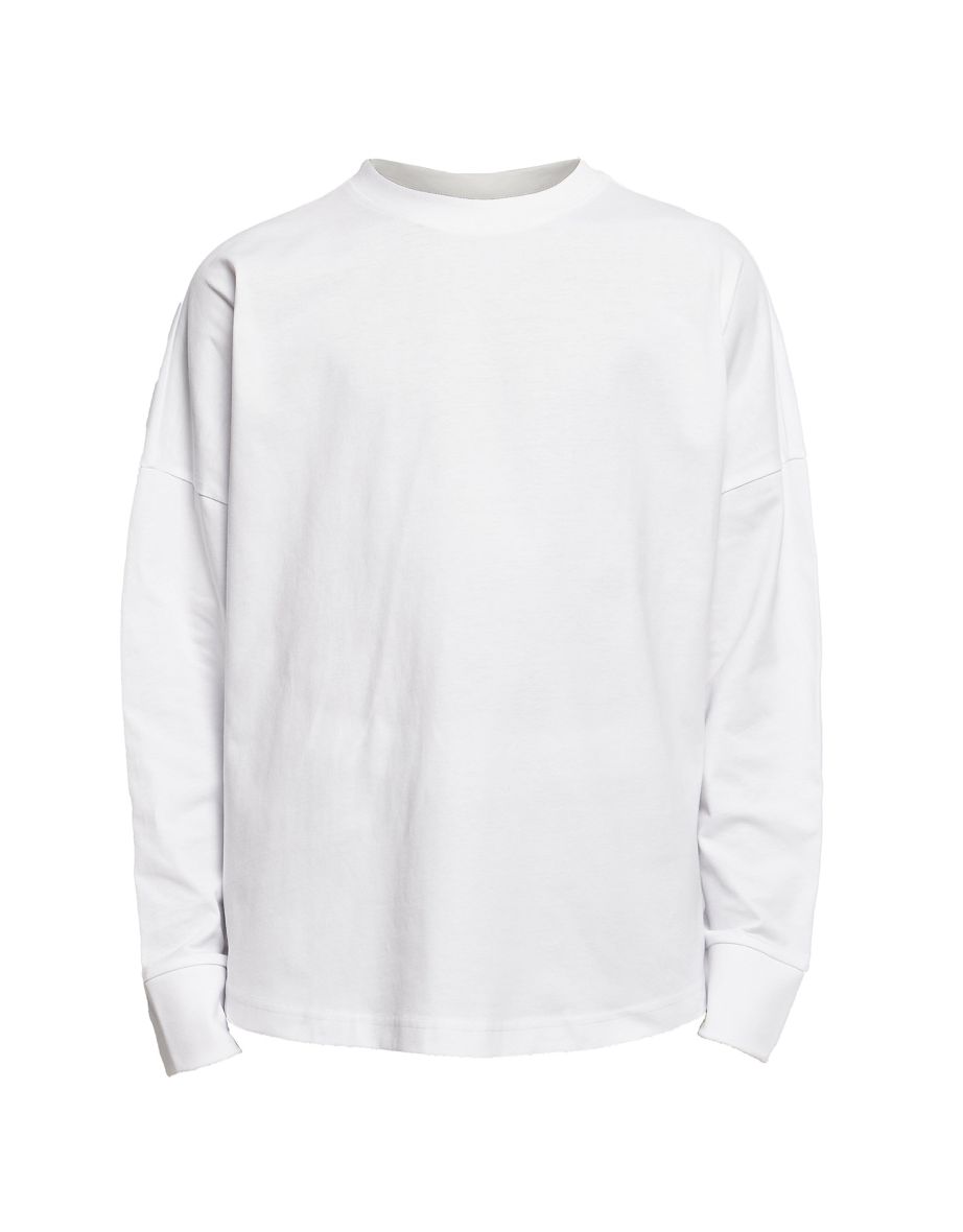 Mens Cut-On Oversized Long-Sleeved T-Shirt - White