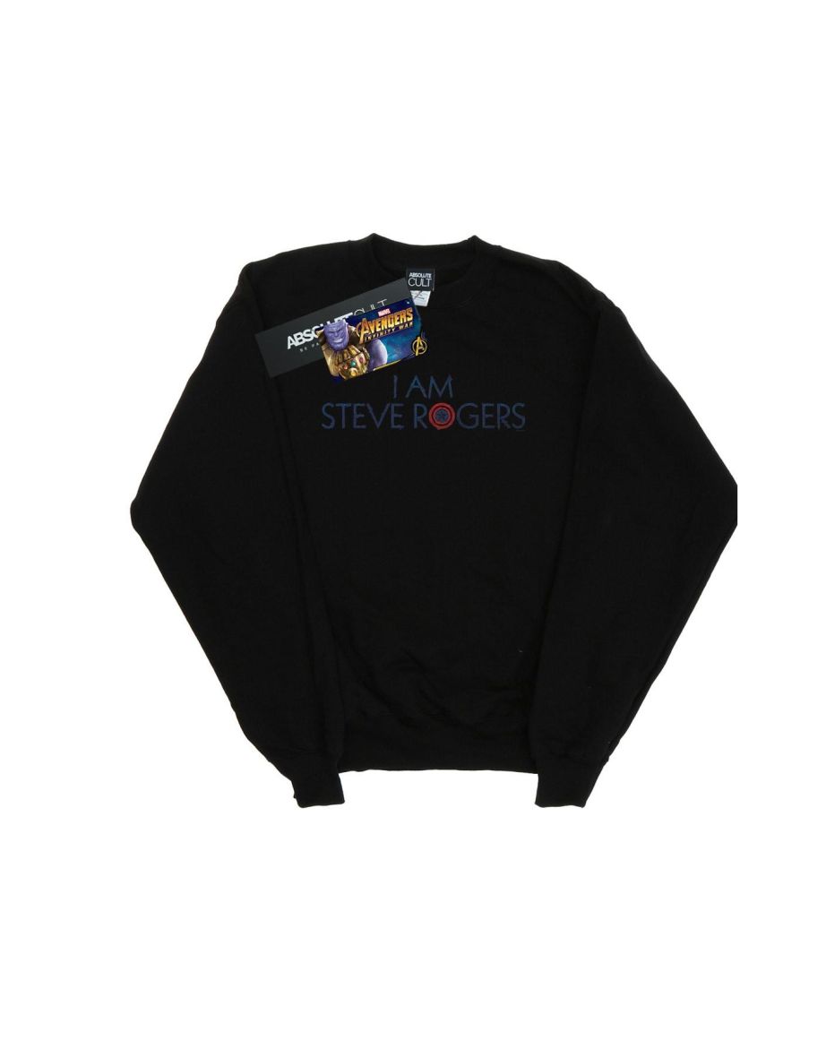 Marvel Boys Avengers Infinity War I Am Steve Rogers Sweatshirt - Black - 1