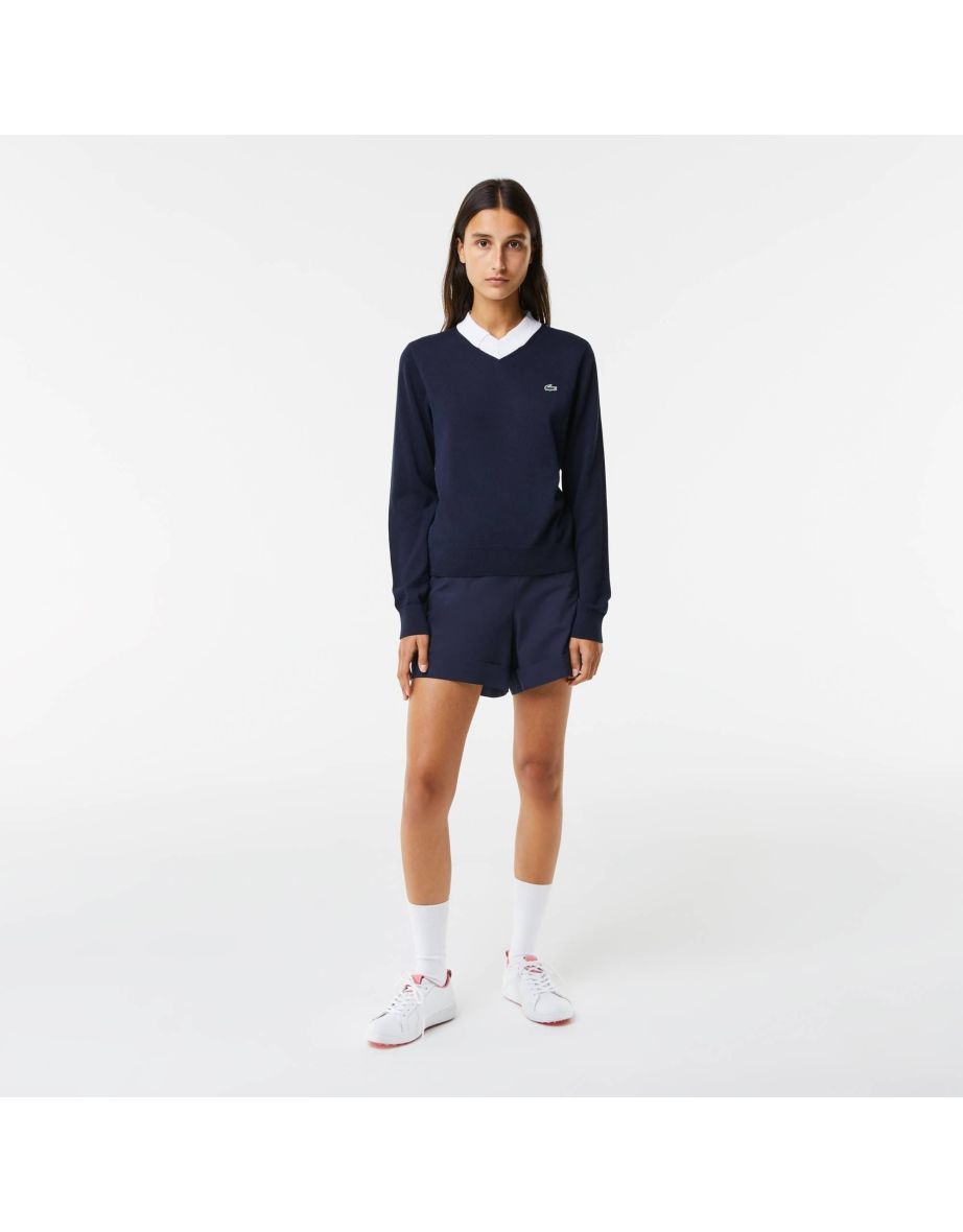 Women's Lacoste Sport Polo Collar Golf Sweater in Blue