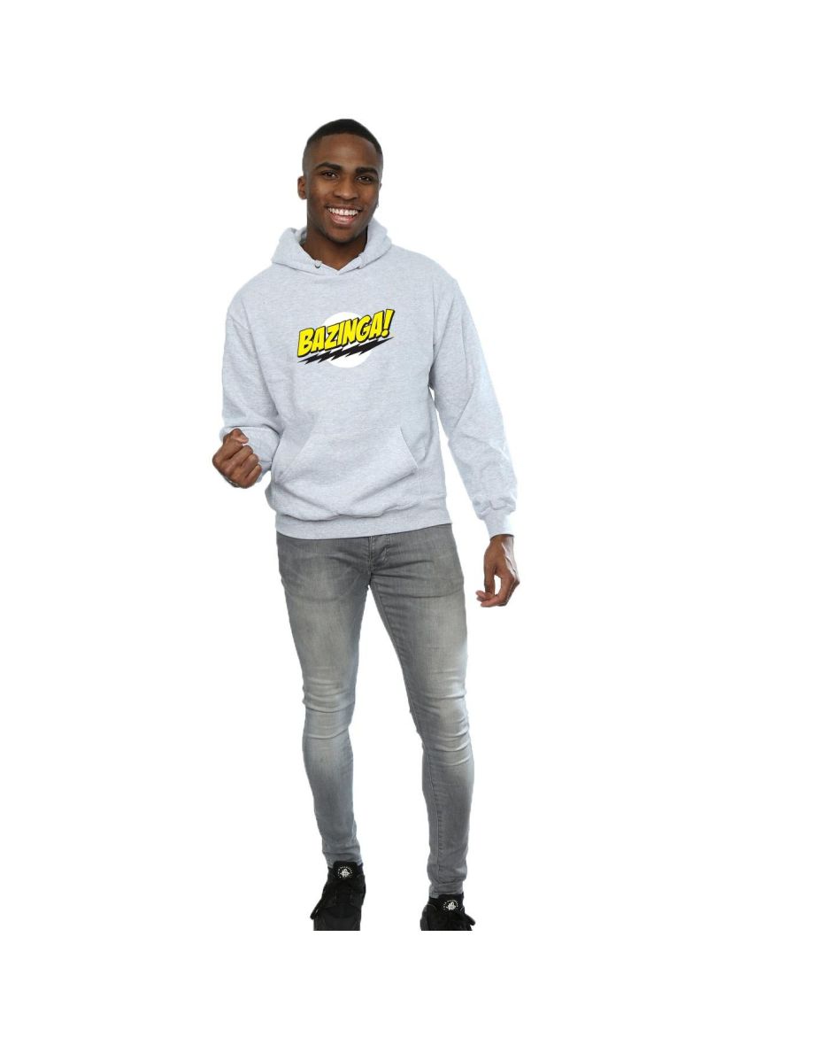 The Big Bang Theory Mens Sheldon Bazinga Hoodie - Sports Grey - 3