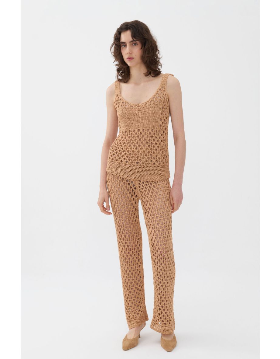 Knitted Fishnet Trousers