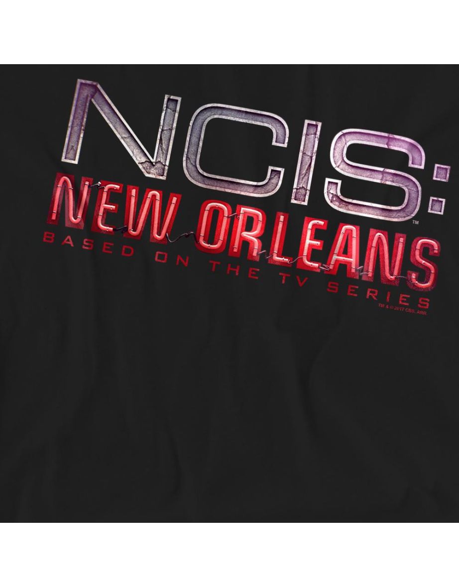 NCIS: New Orleans Unisex Adult Neon Sign T-Shirt - Black - 3