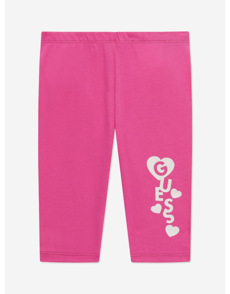 Girls Logo Leggings in Pink
