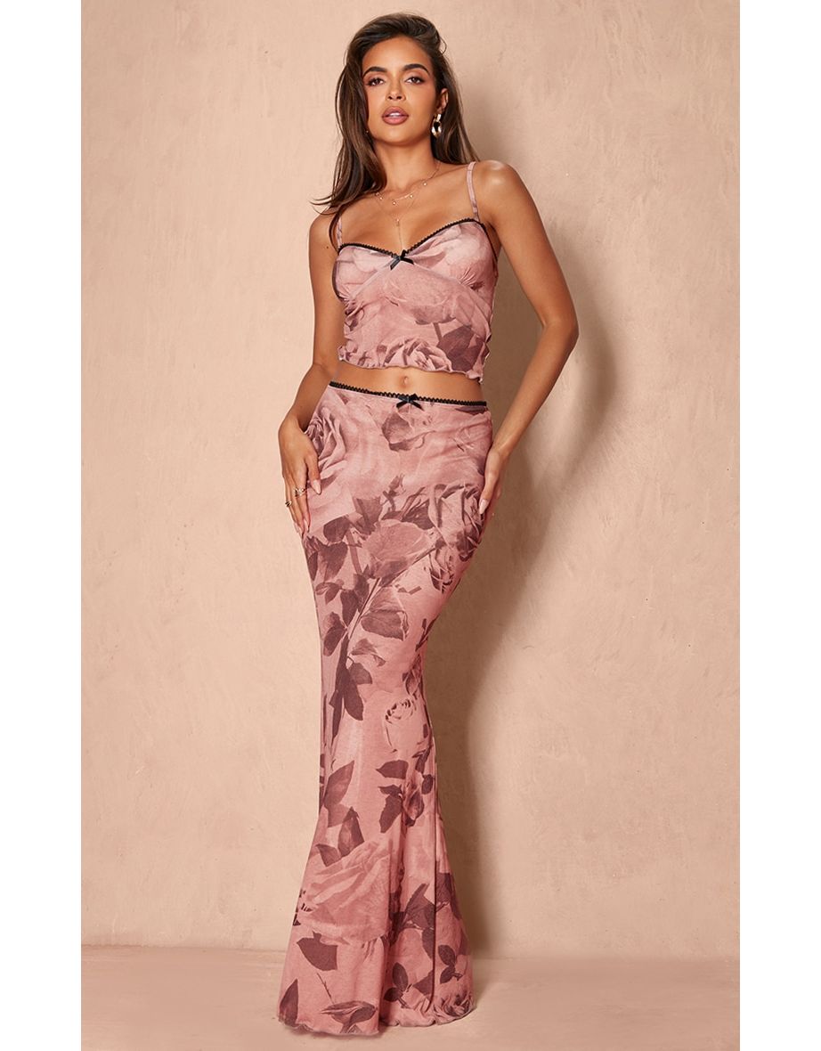Light floral maxi skirt clearance