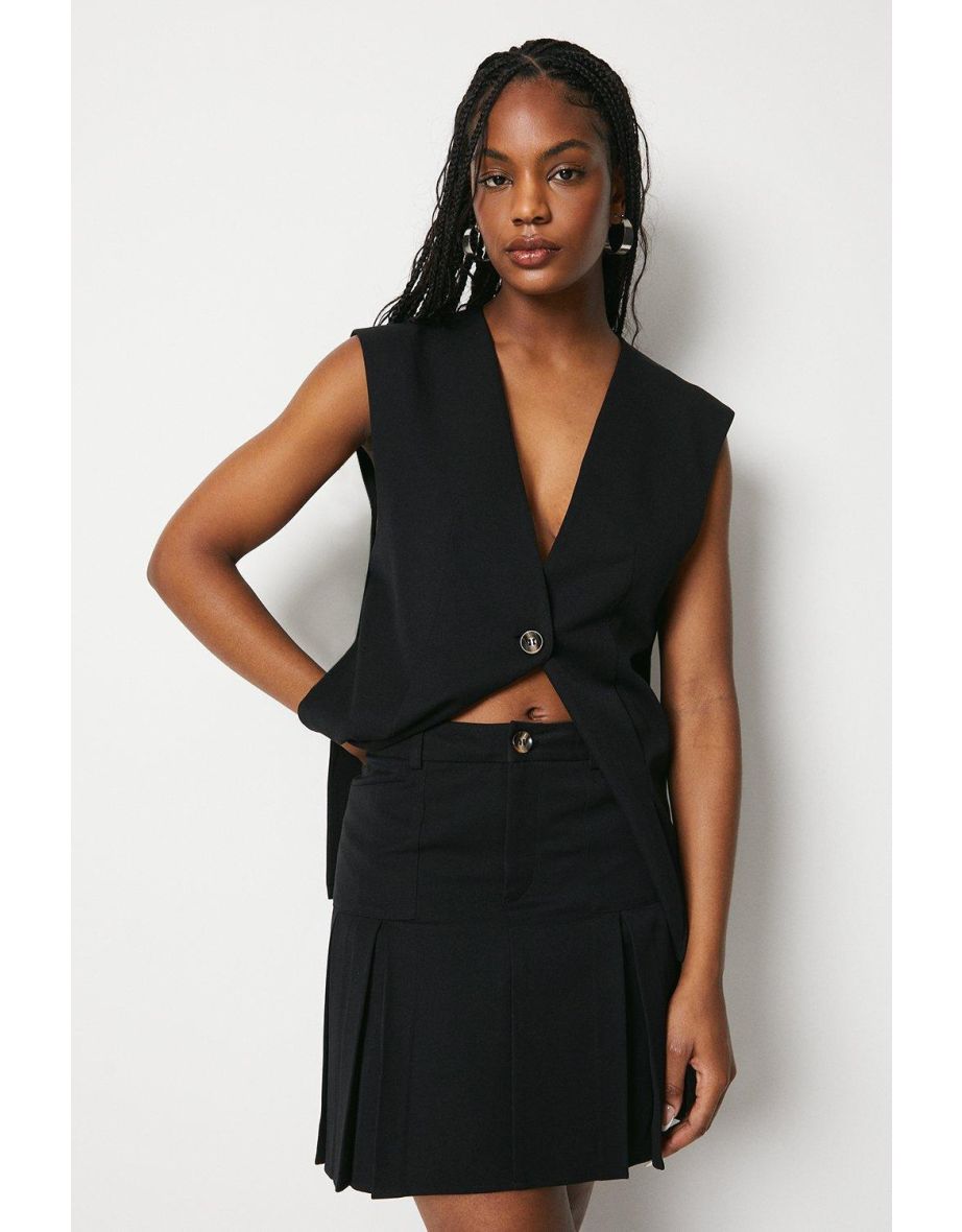 Kick Pleat Tailored Skirt - 3