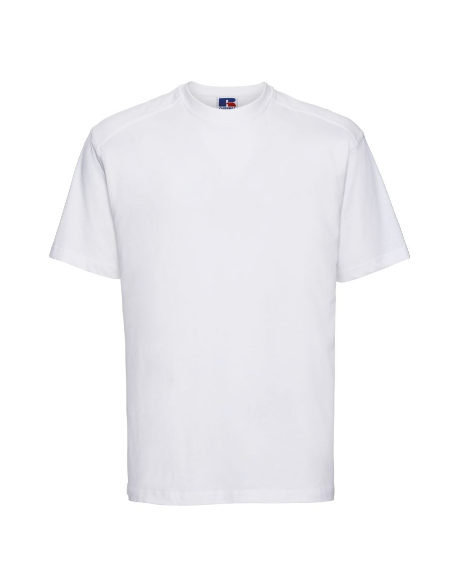 Russell Europe Mens Workwear Short Sleeve Cotton T-Shirt - White