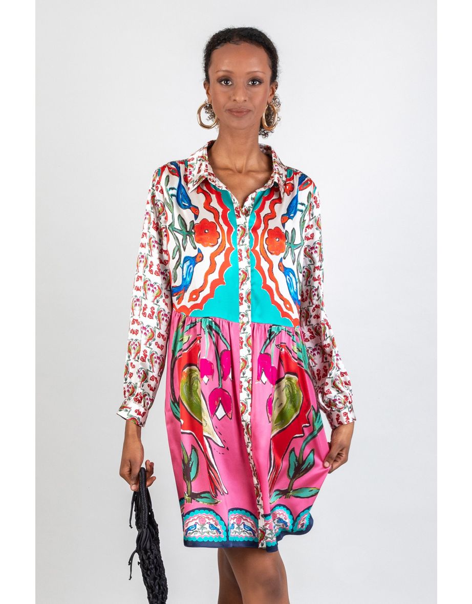 Short Shirt Dress / "Soul Birds"