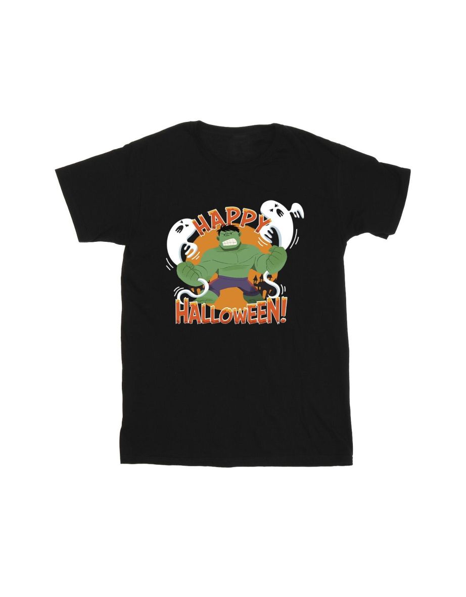 Marvel Girls Hulk Happy Halloween Cotton T-Shirt - Black