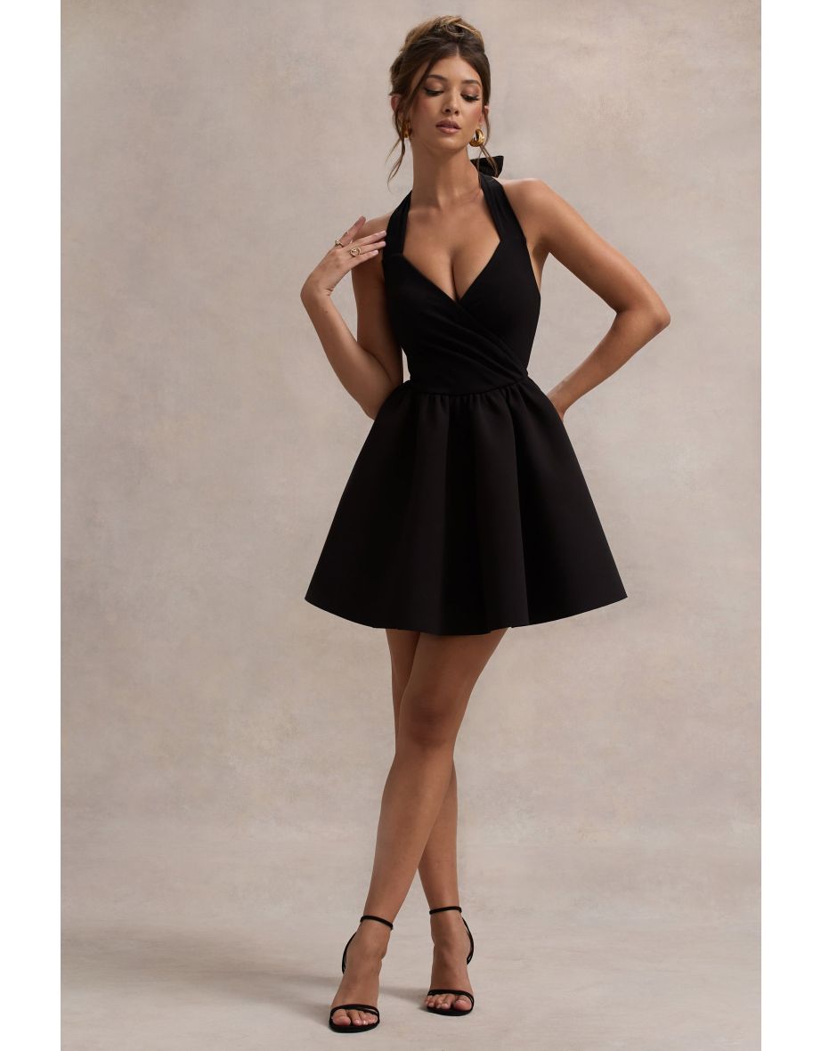 Suvi | Black Halter-Neck Mini Dress