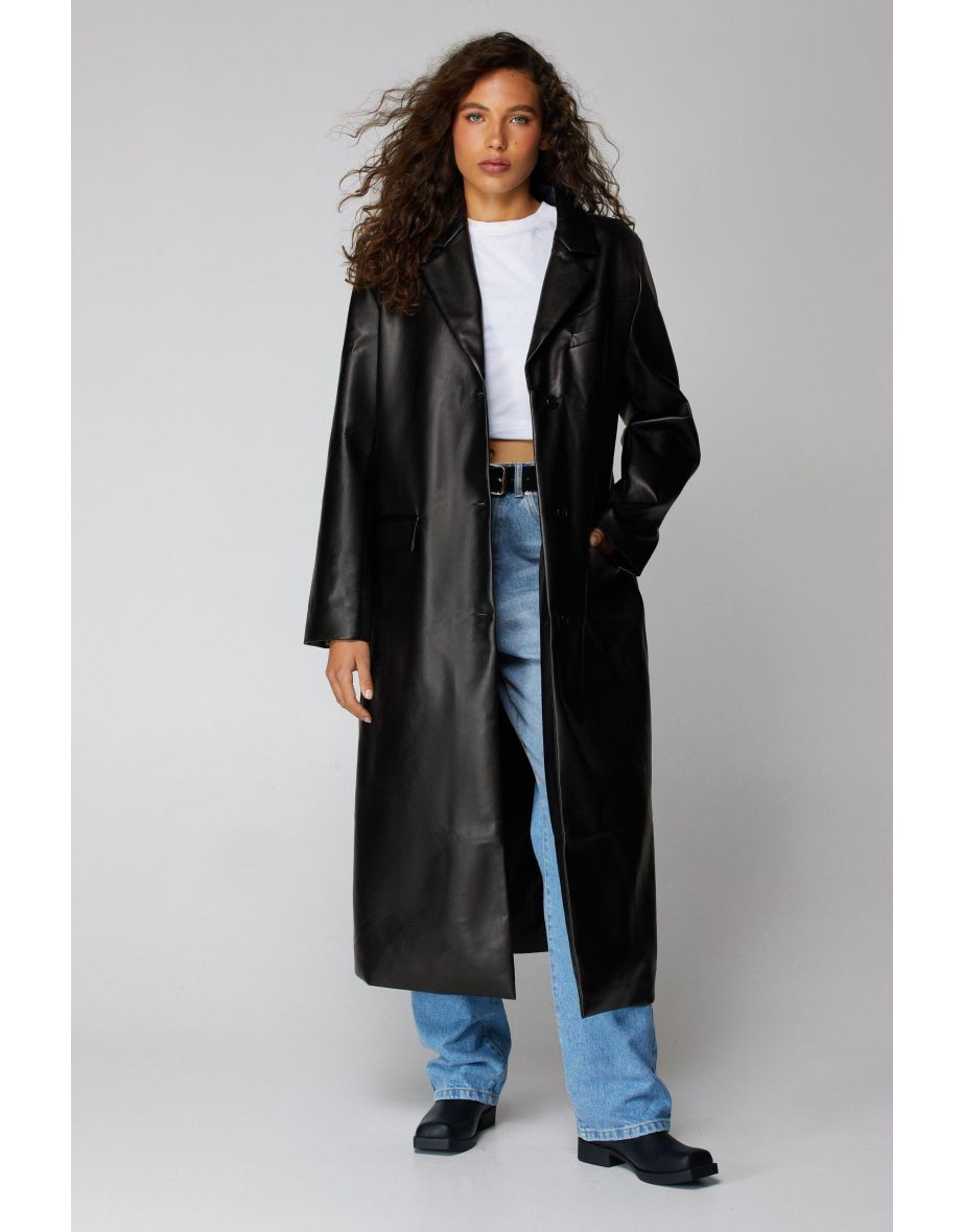 Faux leather duster hotsell