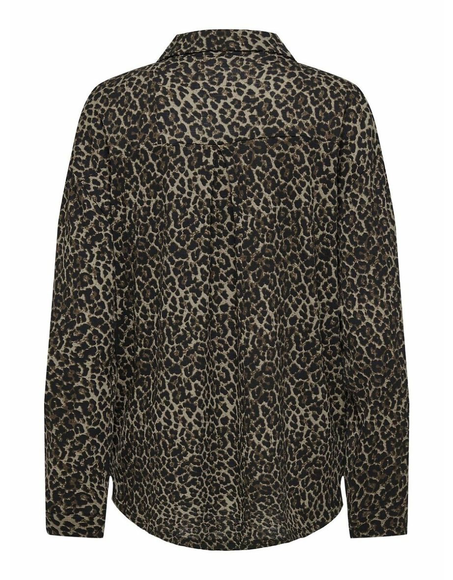 Leopard Print Shirt with Long Sleeves - 2