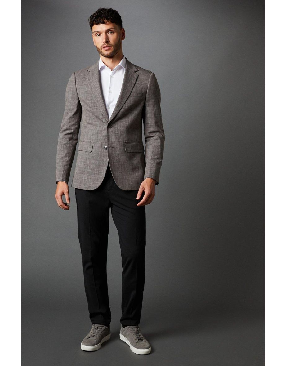 Charcoal Puppytooth Check Suit Jacket