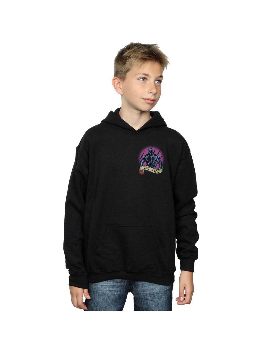 Shop Marvel Boys Black Panther Tattoo Breast Print Hoodie Black Online in Bahrain VogaCloset