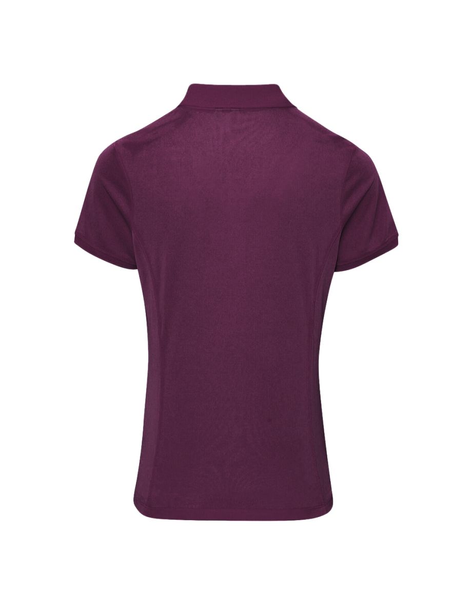 Premier Womens/Ladies Coolchecker Short Sleeve Pique Polo T-Shirt - Aubergine - 1