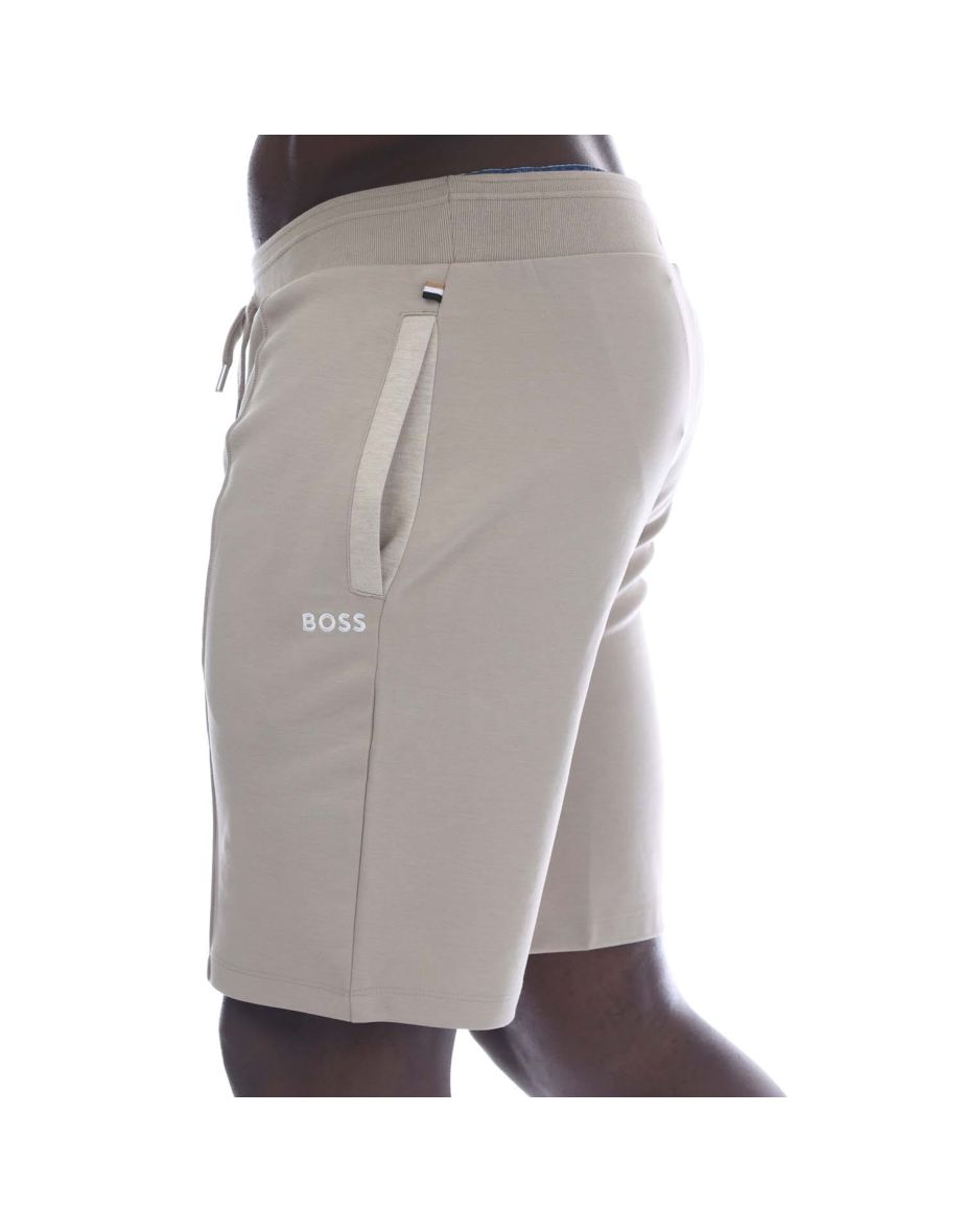 Men's Boss Tracksuit Shorts in Cream - 2