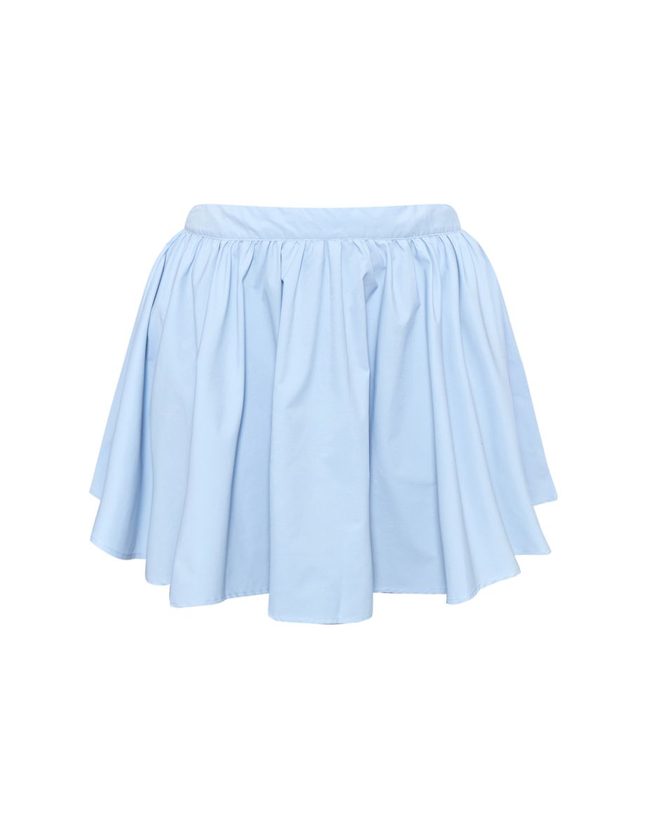 Plus Baby Blue Pleated Mini Skirt - 5