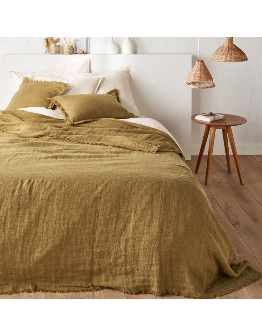 Linange Fringed 100% Washed Linen Cushion Cover - 7