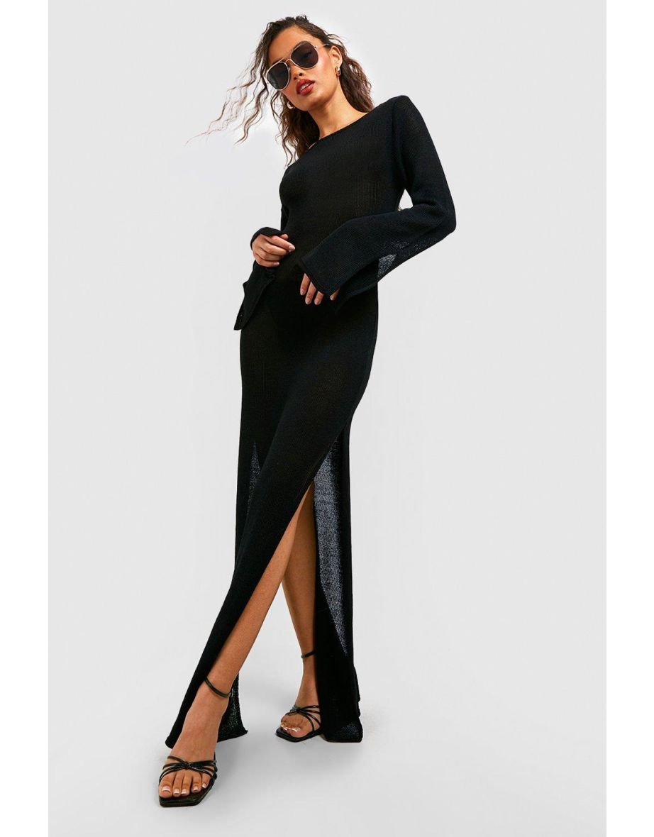 Knitted maxi dress with splits online