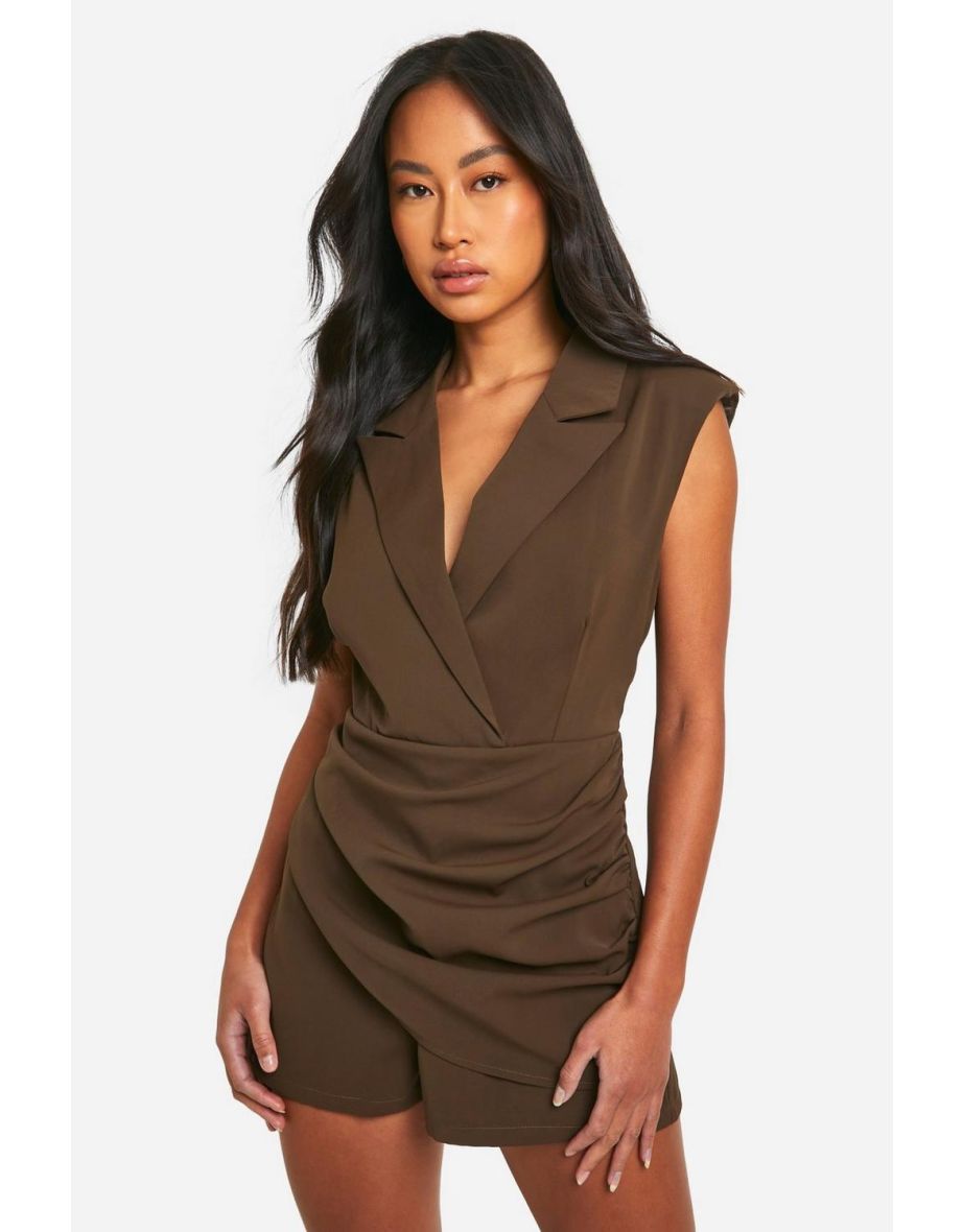 Sleeveless blazer playsuit on sale