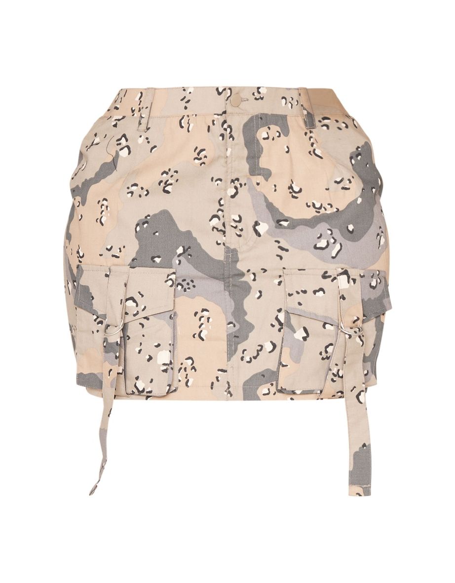 Shape Blue Camo Printed Pocket Detail Mini Skirt - 5