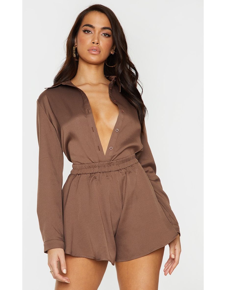 Mocha Oversized Long Sleeve Shirt