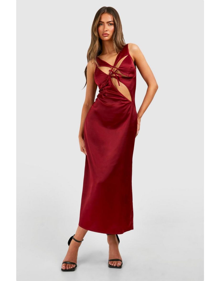 Burgundy slip dress long cheap