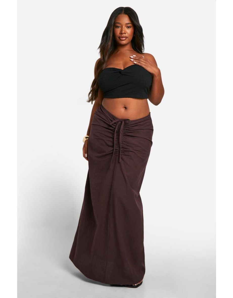 Cotton ruched skirt shop