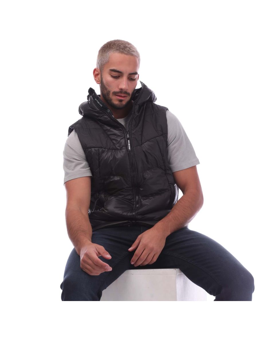 Men's Duck and Cover Raymax Padded Gilet in Black - 3