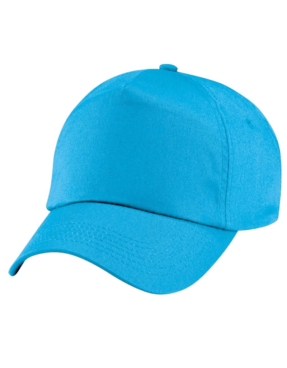 Beechfield Plain Unisex Junior Original 5 Panel Baseball Cap - Surf Blue