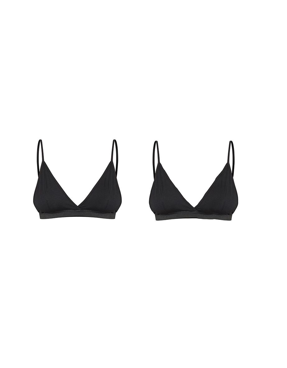 Basic Black Triangle 2 Pack Bralet - 4