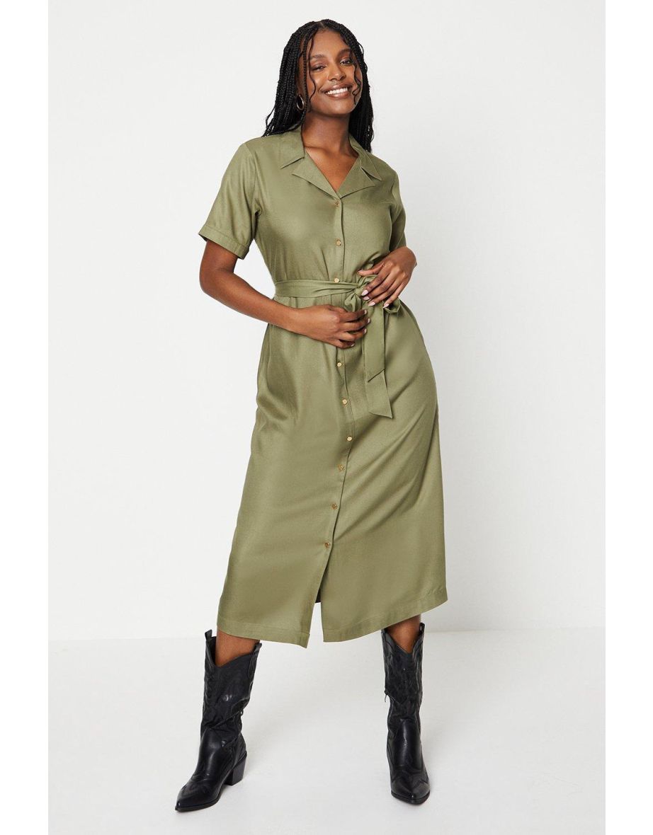 Dorothy perkins green shirt dress best sale