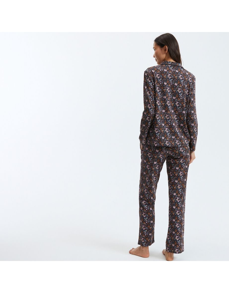Paisley Print Pyjamas in Cotton Jersey - 4
