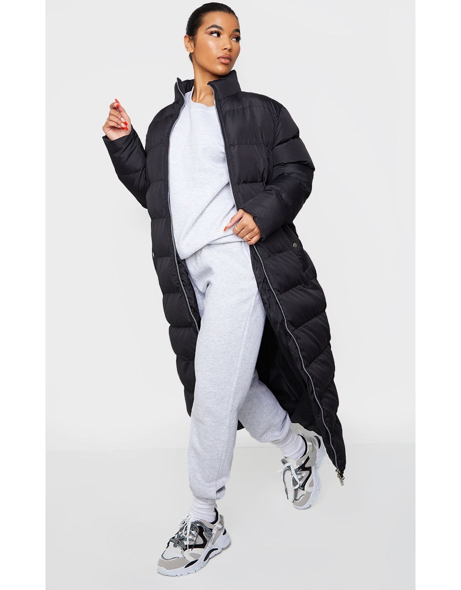 Black Bubble Maxi Puffer Jacket