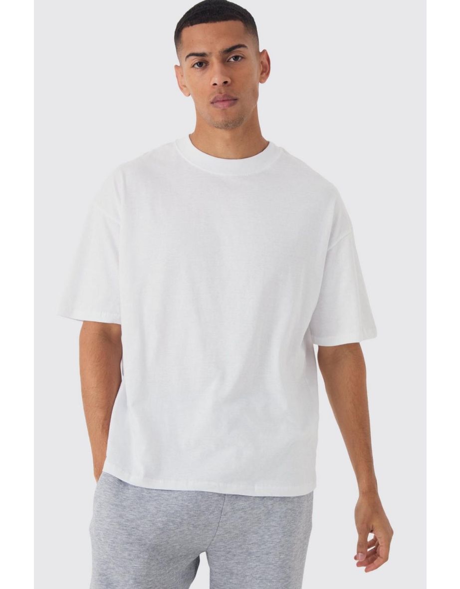 Oversized Extended Neck T-shirt - white