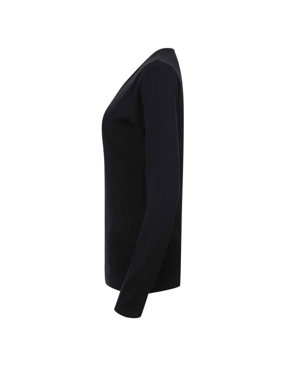 Henbury Womens/Ladies Cotton Acrylic V Neck Sweatshirt - Navy - 2