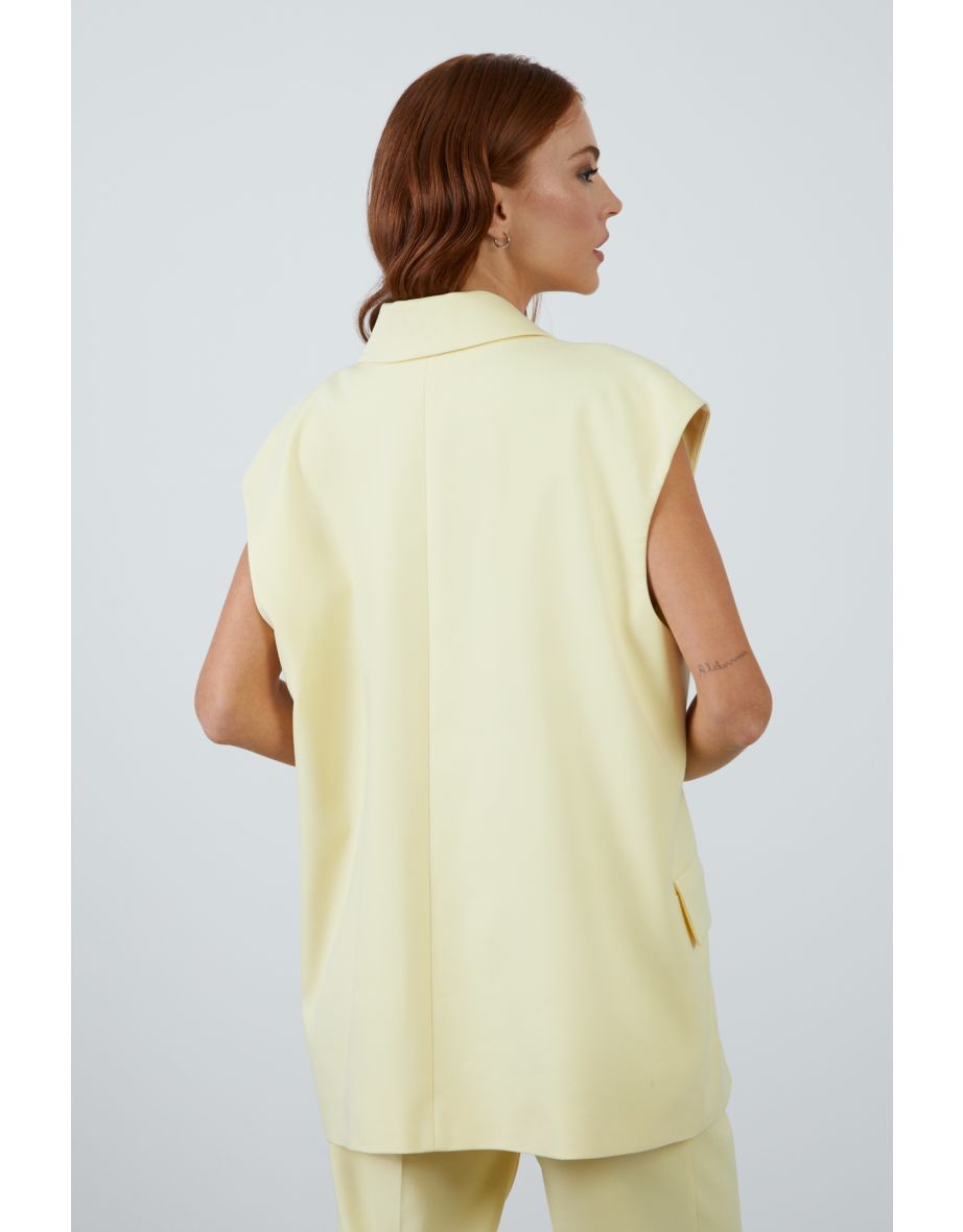 Yellow Vest with Origami Fold Detailed Embroidery - 4