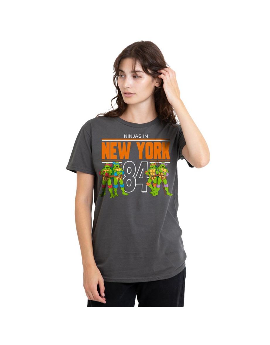 Teenage Mutant Ninja Turtles Unisex Adult TMNT NYC T-Shirt - Charcoal