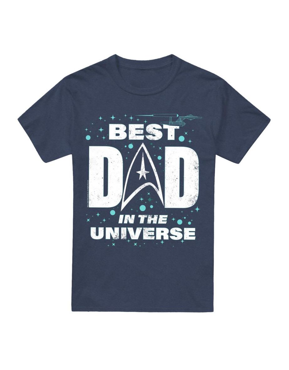 Star Trek Unisex Adult Best Dad in the Universe Fathers Day T-Shirt - Navy