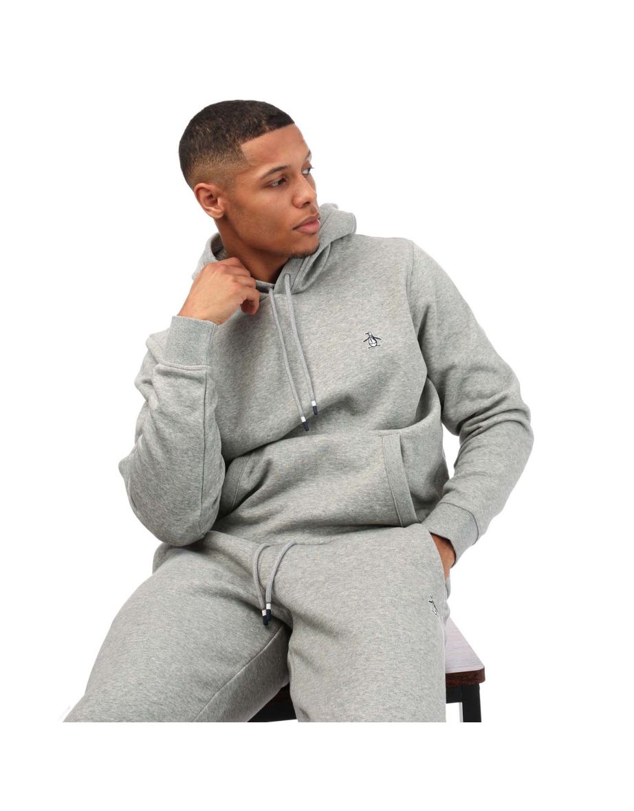 Men's Original Penguin Core Logo Hoody in Grey - 3