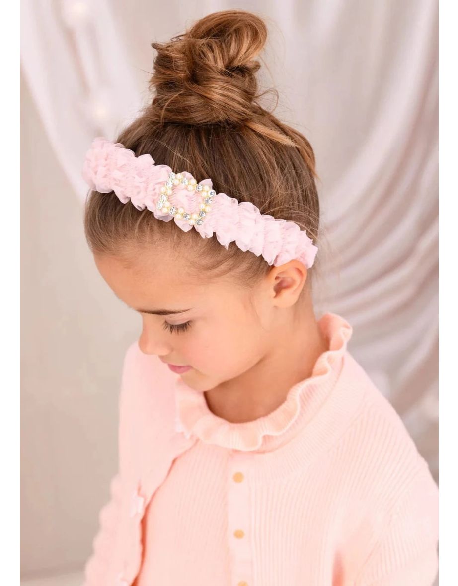 Girls Ruffle Alice Band in Pink