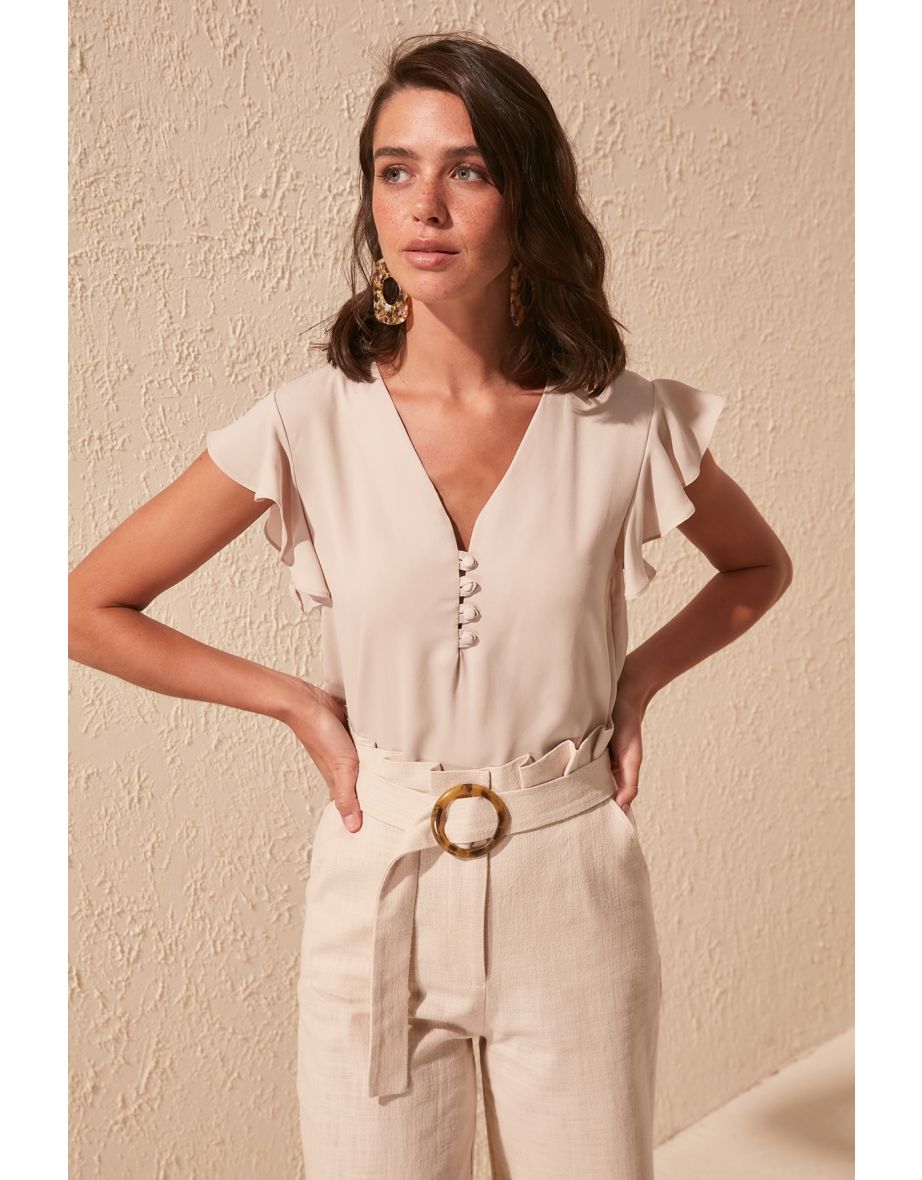 Blouse - Beige - Regular fit