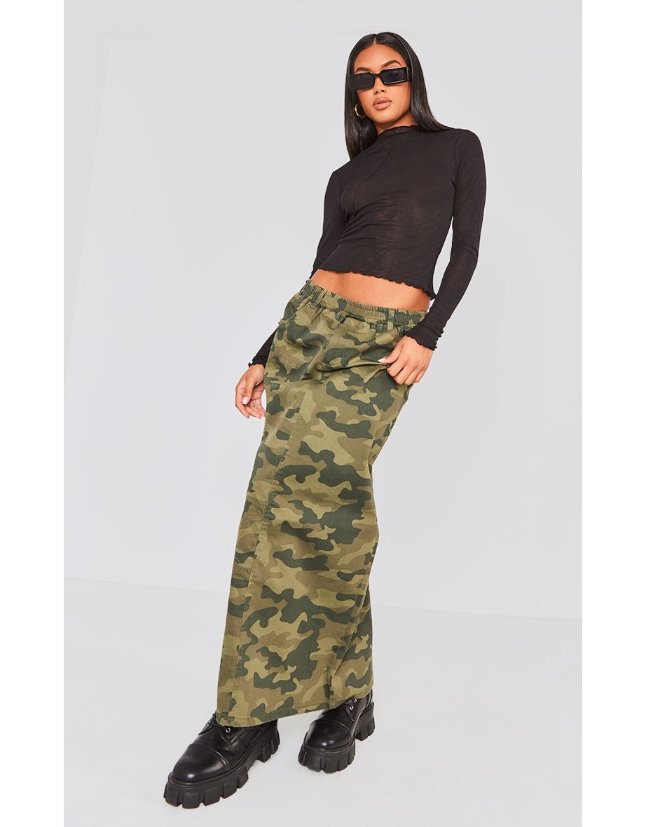 Army print skirt best sale