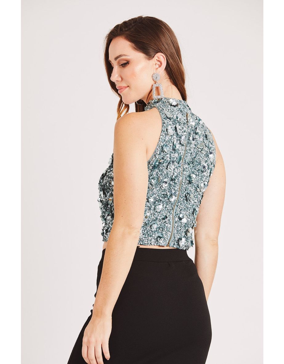 Gui Beaded Top in Teal - 12