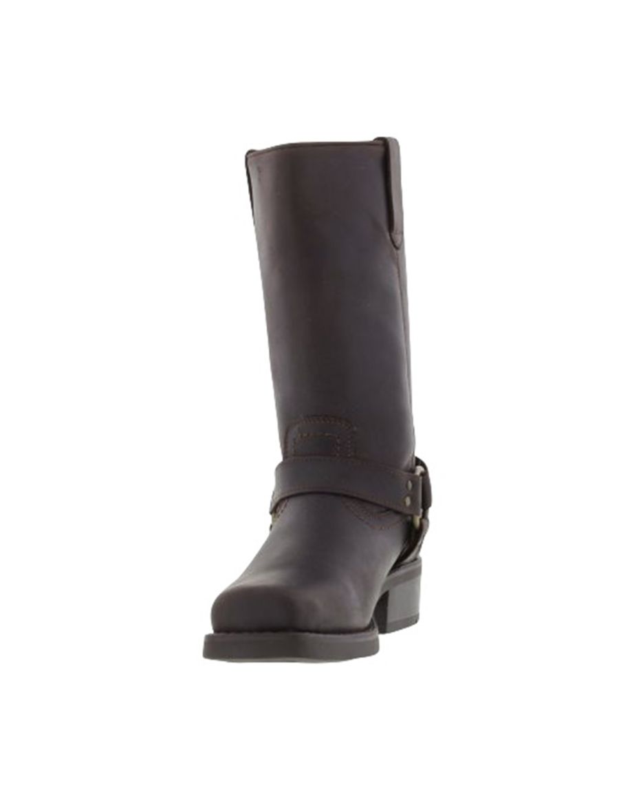 Woodland Mens High Harley Western Harness Leather Boots - Dark Brown - 3