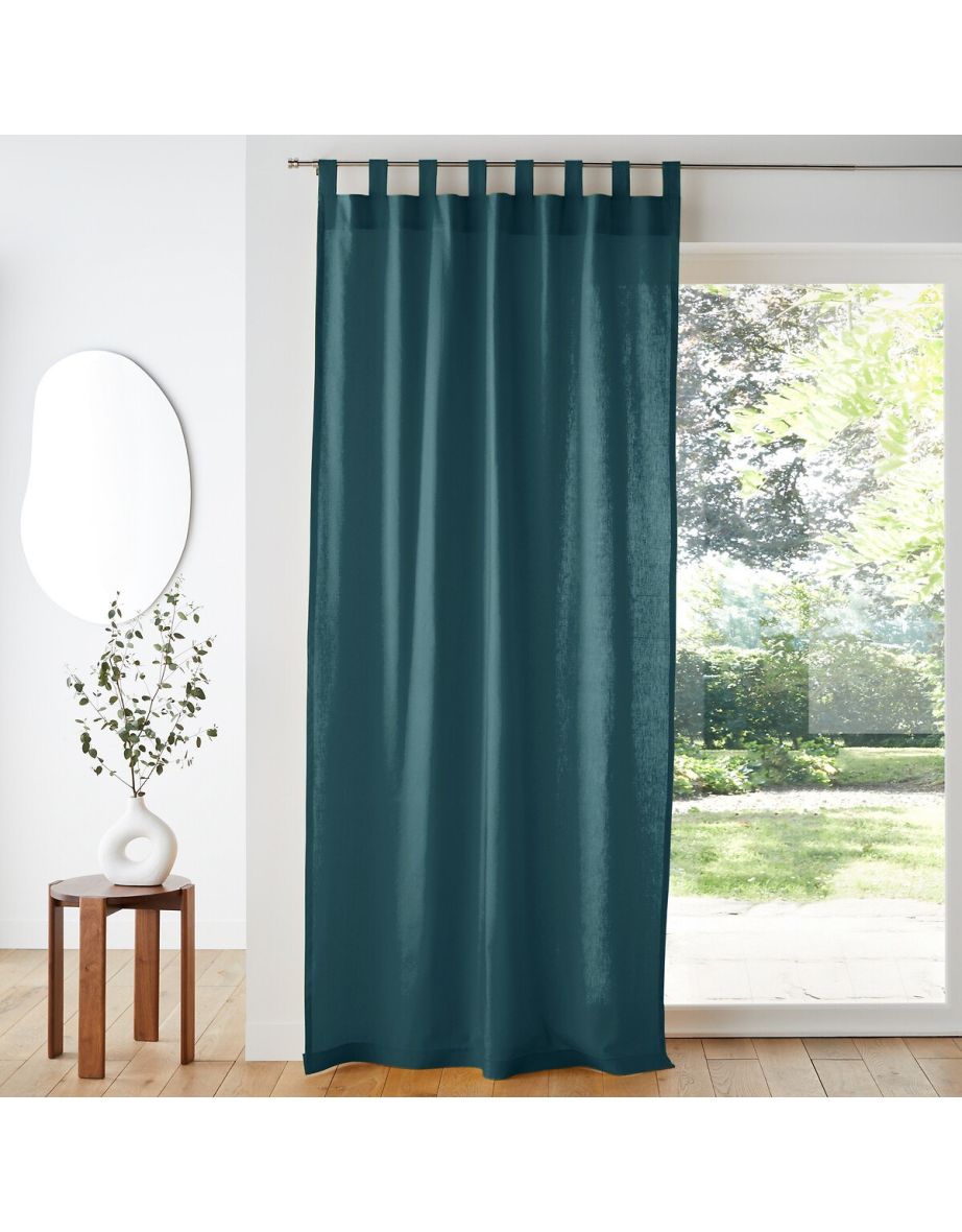 Cotton Tab Top Single Curtain