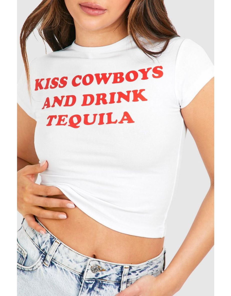Cowboys Printed Cap Sleeve Baby Tee - white - 3