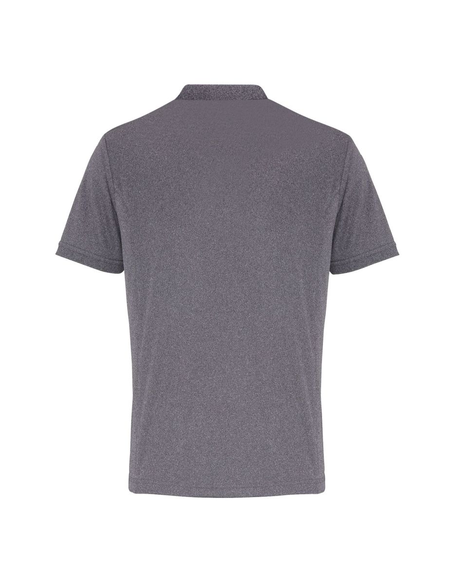 Premier Mens Coolchecker Pique Short Sleeve Polo T-Shirt - Grey Melange - 1