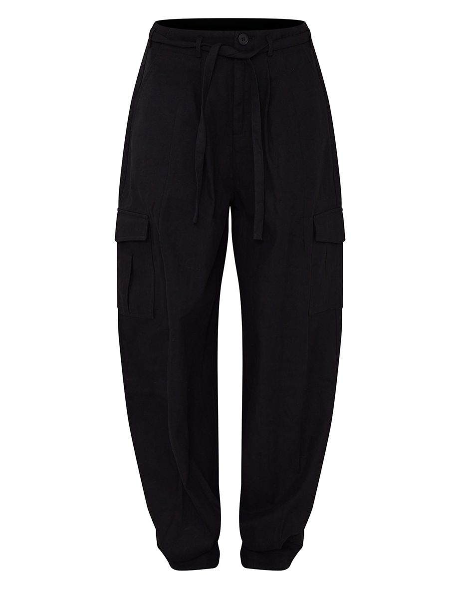 Black Baggy Low Rise 90’S Cargo Trousers - 4