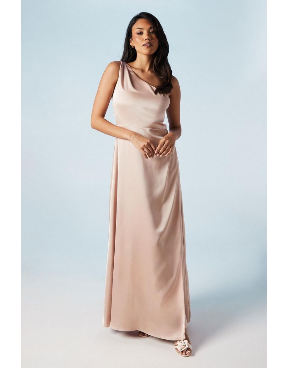 One Shoulder Satin Bridesmaids Dress